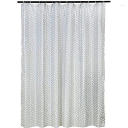 Shower Curtains Bathroom Curtain - Gray Herringbone Bath 72X72 Inch Waterproof Fabric For