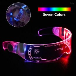 Party Decoration Colorful EL Flashing Luminous Glasses LED Light Up Visor Eyeglasses For Bar KTV Christmas Birthday Year