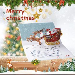 Gift Wrap Happy Year Greeting Card Merry Christmas Cartoon Cards Kids Mini Postcard Thanksgiving Envelope Xmas Party