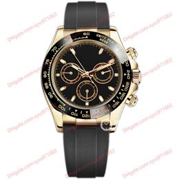 Mens Watch Asia 2813 Automatic Mechanical M116518ln-0043 Watch 40mm black Dial Natural Rubber Strap Without Chronograph M116518ln Ceramic bezel Men's Watches