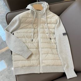 Womens Down Parkas autumn and winter womens clothing fashion styles Hooded Cashmere Stitching 90% White Goose down Zipper 0907 220914