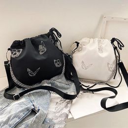 Evening Bags Fashion Butterfly Messenger Bag Women Drawstring Chain Shoulder Pouch Nylon Casual Lady Handbag