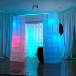 Party Decoration 2.5m Wedding Tent With LED Bulbs Lights Inflatable Po Booth Backdrops Stand No Machine Cabin For Sell