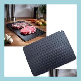 Other Kitchen Tools Fast Defrost Tray Thaw Frozen Meat Fish Sea Food Quick Defrosting Plate Board Kitchen Gadget Tool Drop Drop Deliv Dh3Qs