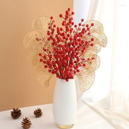 Party Decoration Chinese Ceramic Vase Red Fortune Fruit Year Home Livingroom Furnishing Crafts Coffee Table Accessories