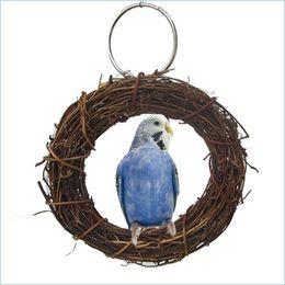 Other Bird Supplies Pet Bird Parrot Ring Standing Perch Toy Cage Swing Accessories Chew For Drop Delivery 2021 Home Garden Supplies Bd Dhbth