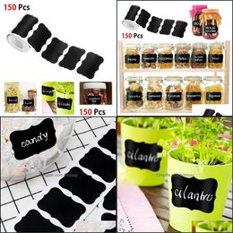 Adhesive Stickers 150Pcs/Roll Spice Sticker Kitchen Label Waterproof Jar Stickers Storage Organizer Bottles Jars Blackboard Spices Ta Dhyvj