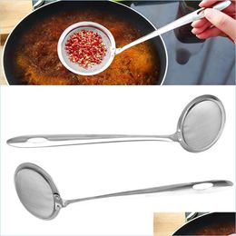 Colanders Strainers Super Thick Stainless Steel Pot Filter Soup Skimmer Spoon Mesh Strainer Fat Oil Skim Grease Foam Kitchen Accesso Dh8Gi