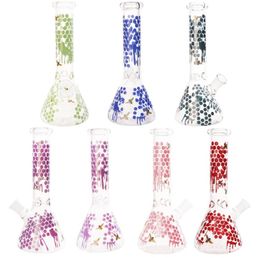 9.85 Inch Hookahs Thick Beaker Bong Glass Bong with Disffused Downstem Water Pipe Assorted Colours Mini Bongs