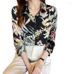 Women's Blouses Floral Print Shirt Women's Spring 2022 Est Fashion Western Style Top Loose Long-sleeved Bottoming Chemise Femme