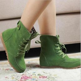 Boots Ladies Round Toe Flat Shoes ladies Woman Solid Lace Up Womens Casual Comfortable Autumn 220915