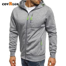 Mens Hoodies Sweatshirts Covrlge Spring Jackets Hooded Coats Casual Zipper Male Tracksuit Fashion Jacket Clothing Outerwear MWW148 220914