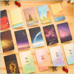 Notepads New Wishing Bottle Galaxy Childhood Ocean 80K Mini Notebook Diary Pocket Notepad Graffiti Book Gift Stationery Drop Delivery Dh6Ax