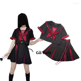 Clothing Sets Magic Circle Summer Darkly Sailor Suit Tops Skirts JK High School Uniform Class Students Cloth