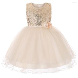 Girl Dresses 3-13 Knee-Length Kids Sequin Flower Girls Dress Pageant Party Wedding Ball Gown Prom Princess Formal Occassion