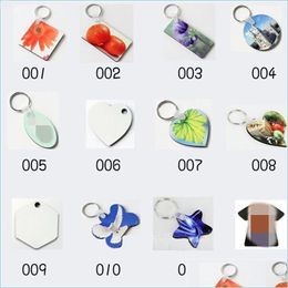 Keychains Sublimation Mdf Heart Round Blank Key Chain Transfer Printing Keychains Ring Jewellery Material Consumables Drop Delivery 202 Dhb1Q