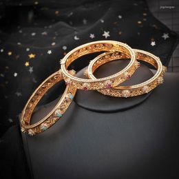 Bangle Copper Gold Plating Bangles With Rhinestone Middle East Wedding Bridal Hand Ethnic Accessories Bijoux