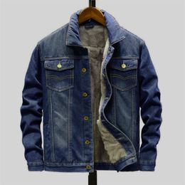 Men's Jackets Winter Jean Outerwear Warm Denim Coats Fashion Wool Liner Thicker Plus Size M8XL 220915