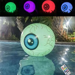 Party Decoration Inflatable Halloween Eyeball 40cm LED Colorful Change Halloween Glowing Eye Balls With Remote Control Large Thick Outdoor Props 220915