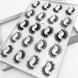 Multilayer Thick 20 Pairs False Eyelashes Set Naturally Soft and Delicate Hand Made Reusable Curly Fakse Lashes Extensions Messy Crisscross Sliver Laser Packing