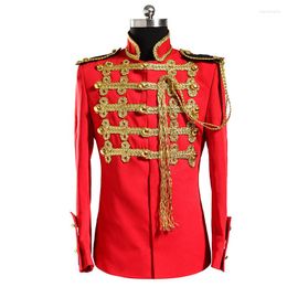 Men's Jackets Stage Wear Red Jacket Men's Prom Blazer Plus Size Male Royal Formal Dress Set Dresses Performance Clothes Outerwear