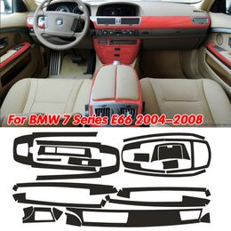 For BMW 7 Series E65 E66 2002-2008 Interior Central Control Panel Door Handle Carbon Fiber Sticker Decals Car styling Accessorie