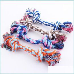 Dog Toys Chews Pet Dog Toy Rope Double Knot Cotton Braided Puppy Chew Cleaning Tooth Toys Supplies Petshop Drop Delivery 2021 Home Ga Dhvem