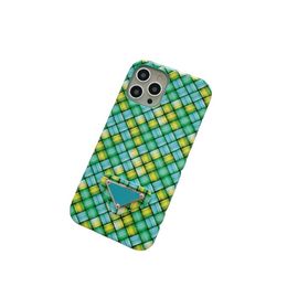 Cell Phone Cases Luxurys Designers Cell Phone Cases For Iphone 13 12 Pro Max Mini X XR 7 8 Plus Colourful Woven Pattern Triangle Phone Case 48V3