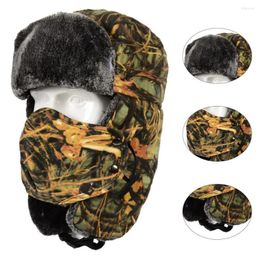 Berets Autumn Winter Stylish No Brim Warm Hat Wear-resistant Ear Flap Camouflage For Camping