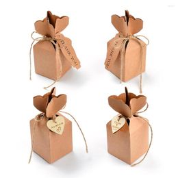 Party Favour 20/50/100 Pieces Of Personalised Wedding Items Brown Paper Candy Boxes Birthday Anniversary Custom Bags