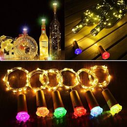 Strings 7 Colour Flashing 2M Wine Bottle Lights String 20LED Battery Operated Cork Stopper Light Bottles DIY Mood