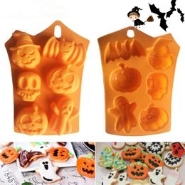 Other Event Party Supplies Halloween Decoration Silicone Cake Soap Mould 6 Cavities Pumpkin Ghost Bat Shape Cookies Chocolate Moulds DIY Cake Baking Tools 220914