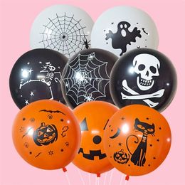 Party Decoration 10pcs Halloween Latex Balloons Ghost Spooky Pumpkin Skeleton Halloween Party Decoration Festival Balloons Outdoor Indoor Decor 220914