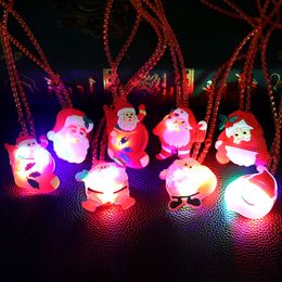 Christmas halloween lights twinkle ring bracelet necklace decoration kids glowing cartoon santa claus pirate pendant party led toy supplies
