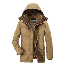Mens Down Parkas Casual Jacket Fashion Winter Male Fur Trench Thick Overcoat Heated Jackets Cotton Warm Coats Longsleeved 220914