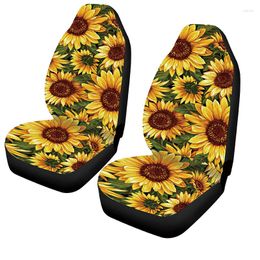 Car Seat Covers JUN TENG Summer Sunflower Waterproof Polyester Fibre Elastic Material All-Weather Protection Cover 1/2PCs For SUV Truck