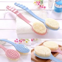 Soft Body Scrubber Shower Exfoliating Scrubs Long Handle Bath Brush Exfoliator Skin Massager Cleaning Brush Bathroom Accessories