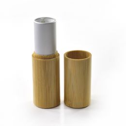 5g Bamboo Lipstick Tube Empty packaging bottles Classic Makeup DIY Handmade Lip Gloss Tubes Filling Matt silver