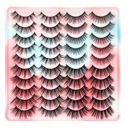 20 Pairs Faux Mink Eyelashes Wispy Soft Natural long Strip Lashes Extension Wholesale Eyelashes