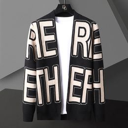 Men's Wool Blends Autumn Trend Brand Fashion Knit Cardigan Jacket Men Sweaters British Designer Letter Cardigan Men Sweter De Hombre Men Clothing 220915