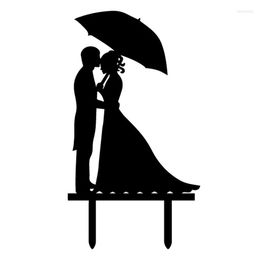 Festive Supplies Acrylic Mr Mrs Bride Groom Wedding Cake Flag Toppers Black White Gold Silver For Engagement Party Baking Decor