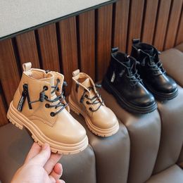 Boots Children Ankle Kids Microfiber Leather Autumn Waterproof Sports Boys Child Shoes Girls School Black Khaki 220915