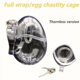 -Confetti Nouveau serrure de cage de chasteté mâle de type œuf complet avec périphériques scrotum ball civière épine