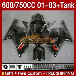 OEM Fairings & Tank For SUZUKI GSXR600 750CC GSXR-750 K1 2001-03 152No.18 600CC GSXR 600 750 CC GSXR750 01 02 03 GSXR-600 2001 2002 2003 Injection Mould Fairing glossy red