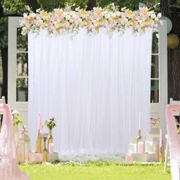 Party Decoration 1x Wedding Double Background Veil Birthday Baby Shower Banquet Stage Romantic White Curtains