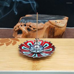 Fragrance Lamps 1 Pc Copper Incense Holder Mini Lotus Flower Sticks Burner Cones Censer Teahouse Home Decoration Accessories