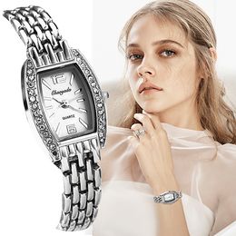 Women Silver Bracelet Watch Quartz Fashion Watches Girl Ladies Wristwatch Luxury Stainless Steel Mujer Relojes Satti