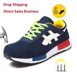 Safety Shoes Men Women Steel Toe Work Flats Casual Protective Footwear Sneaker Protect construction safety Mens work Boots 220915