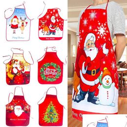 Christmas Decorations Christmas Apron Adt Santa Claus Tree Elk 80X60Cm Kitchen Baking Restaurant Dinner Home Decoration Drop Delivery Dhtpz