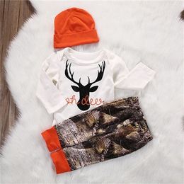 Clothing Sets Citgeett Autumn baby boy clothing sets born Baby Boy Girl Deer Romper Pants Leggings Hat 3pcs Outfits Set Costume 220915